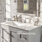 Eviva Acclaim 28" Gray Transitional Bathroom Vanity with White Carrara Top