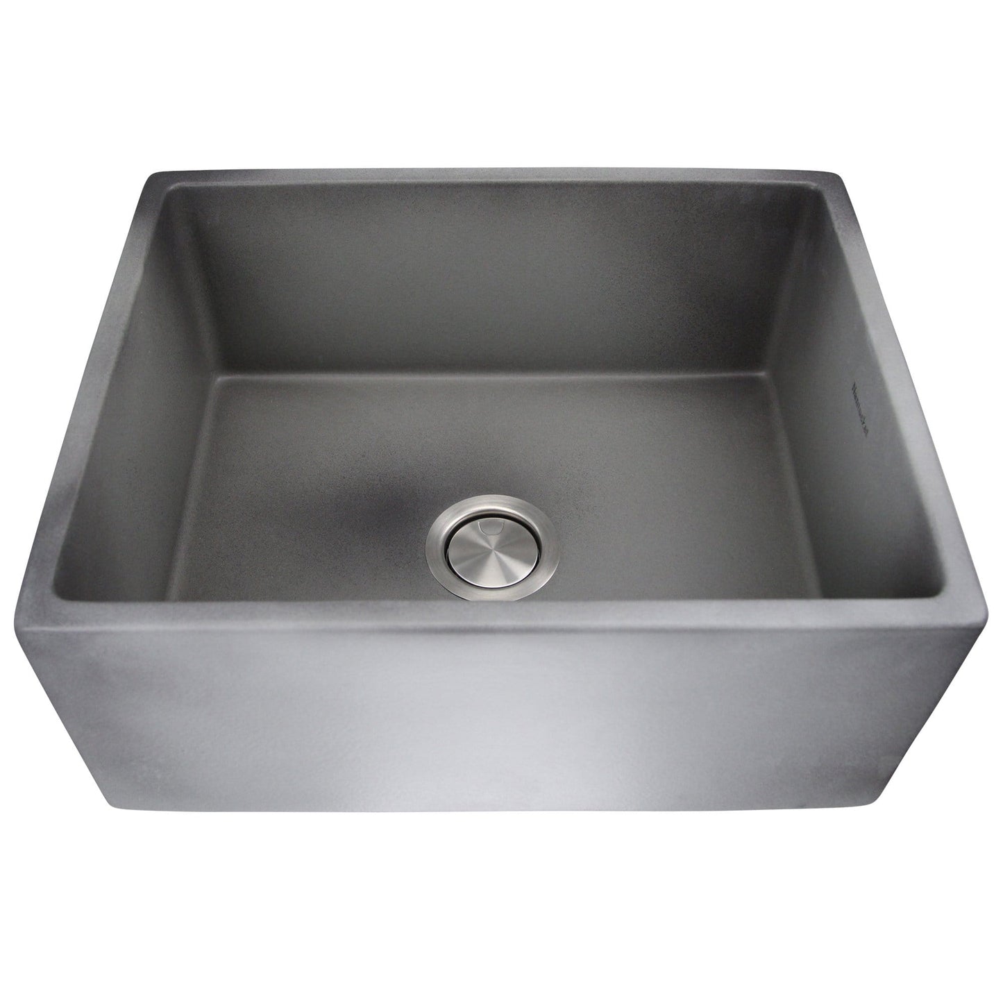 Nantucket 23" Fireclay Farmhouse with Concrete Finish - FCFS2418S-Concrete kitchen sink in sleek concrete color.