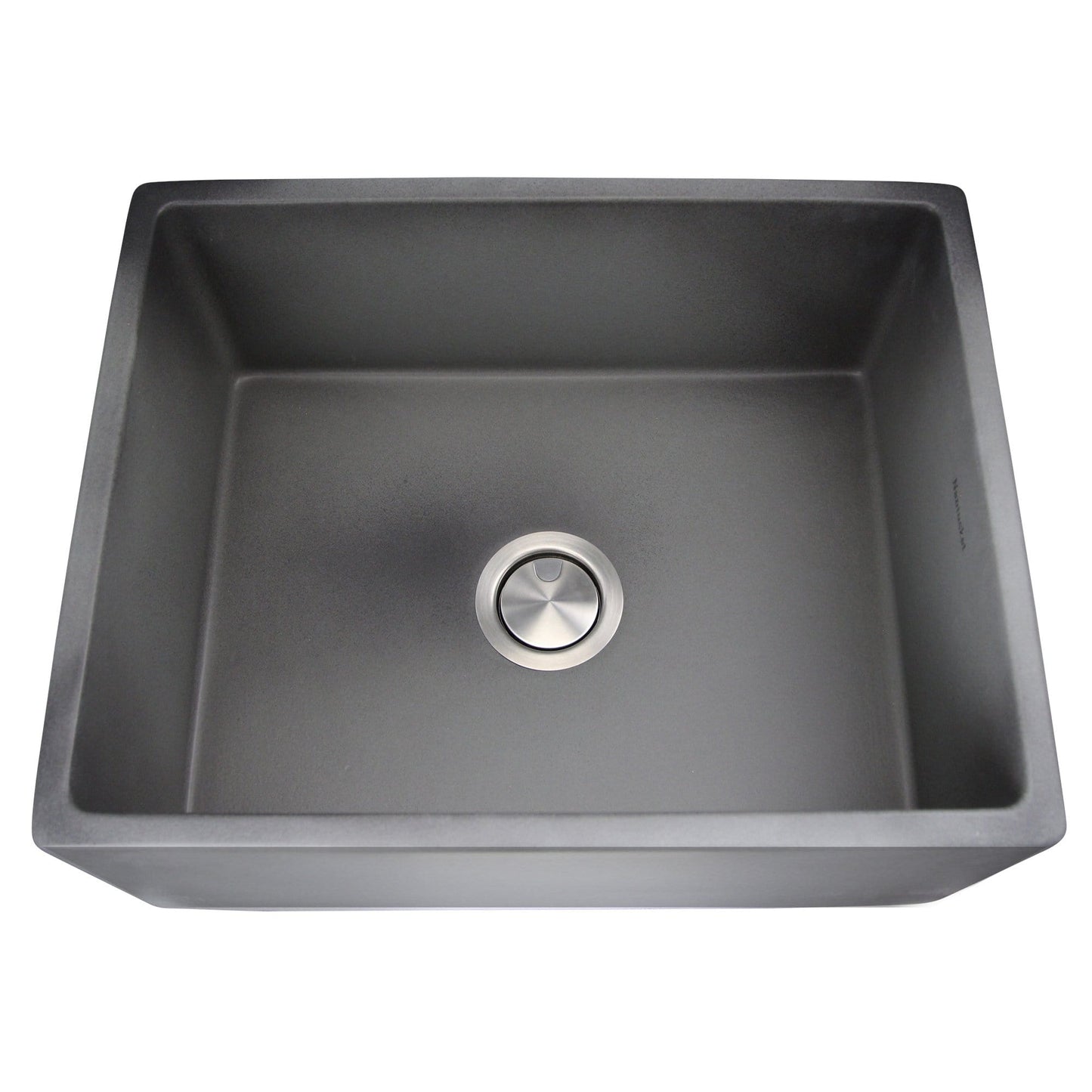 Nantucket 23" Fireclay Farmhouse with Concrete Finish - FCFS2418S-Concrete kitchen sink with sleek design.