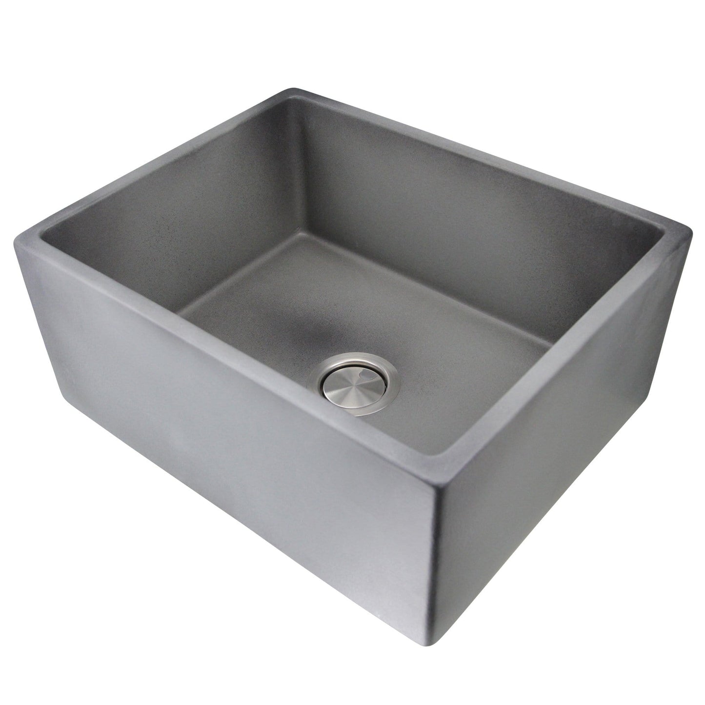 Nantucket 23" Fireclay Farmhouse with Concrete Finish - FCFS2418S-Concrete kitchen sink showcasing concrete look.