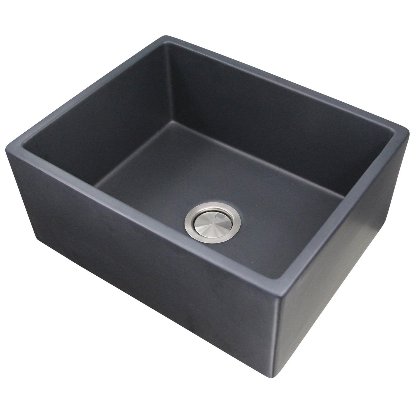 Nantucket 23" Fireclay Farmhouse with Matte Black Finish - FCFS2418S-MatteBlack kitchen sink in matte black.