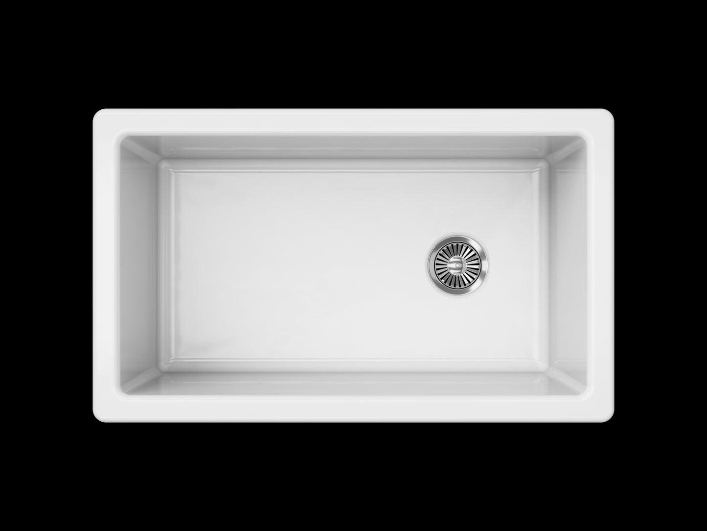 Piralla 30" Reversible Fireclay Sink in white