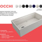 BOCCHI CONTEMPO 36" Step Rim With Integrated Work Station Fireclay Farmhouse Single Bowl Kitchen Sink with Accessories - Biscuit