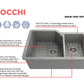 Bocchi SOTTO 33" Fireclay Double Bowl Kitchen Sink with Protective Bottom Grid and Strainer