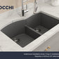 BOCCHI CAMPINO DUO 33" Dual Mount 60/40 Double Bowl Granite Kitchen Sink with Strainers