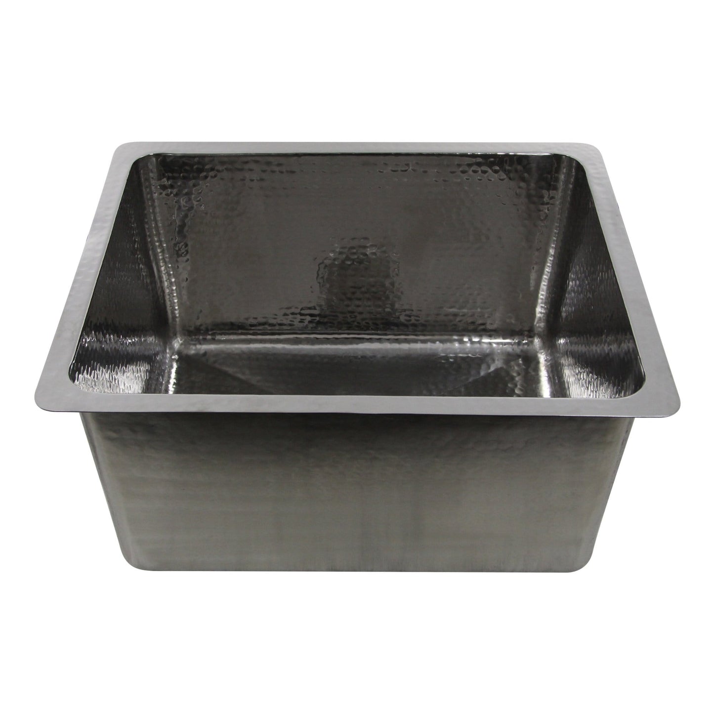 Nantucket 23" Hammered Stainless Steel Rectangle Kitchen/Laundry Sink - KSSH2318-12 view showcasing the hand-hammered texture.