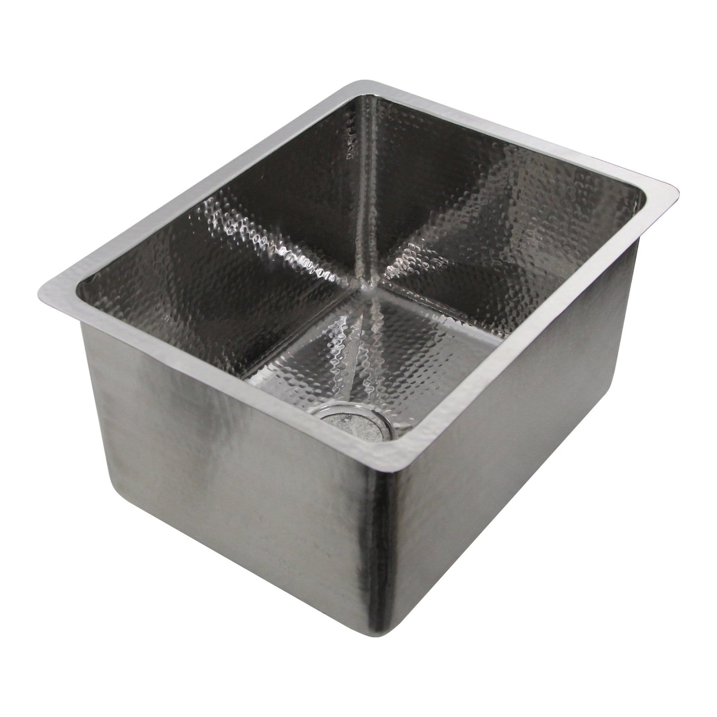 Nantucket 23" Hammered Stainless Steel Rectangle Kitchen/Laundry Sink - KSSH2318-12 showcasing hand-hammered texture and elegant design.