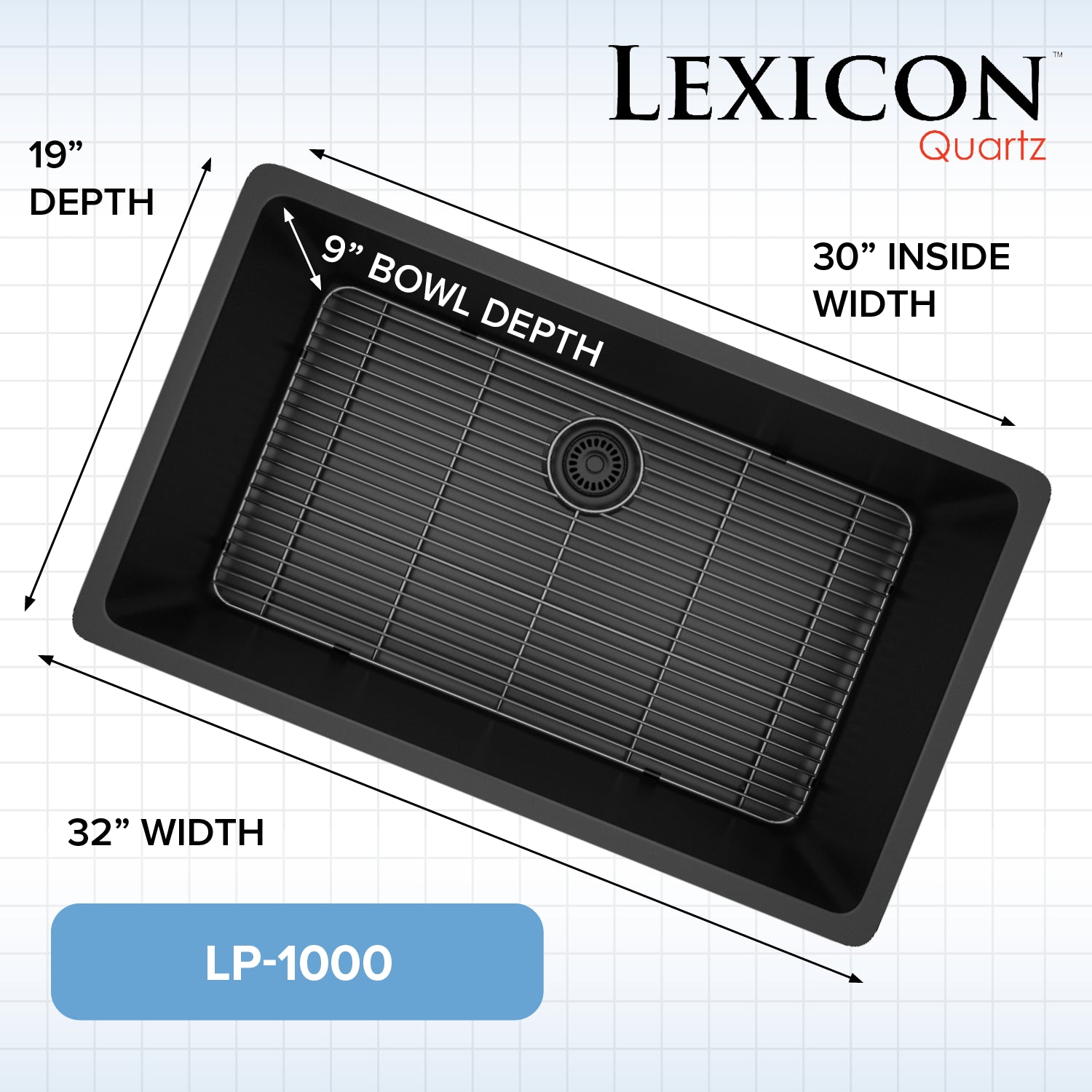 Lexicon Platinum 32" Quartz Composite Sink LP-1000