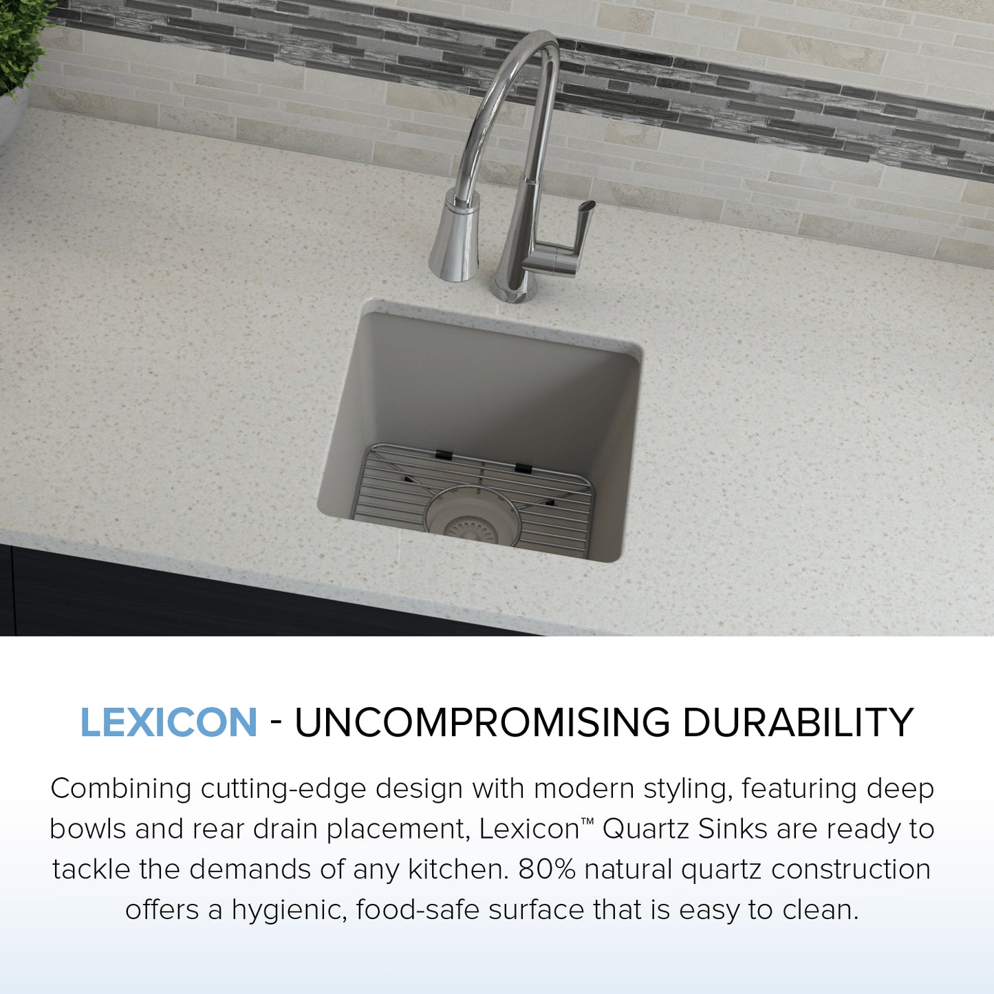 Lexicon Platinum 15" Quartz Composite Sink LP-1515