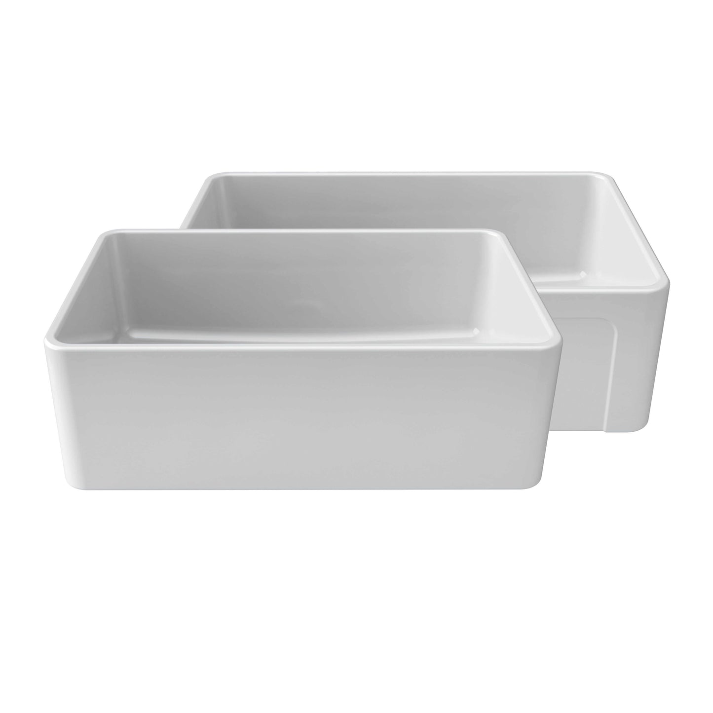 Latoscana 30" Reversible Fireclay Single Bowl Farmhouse Sink - LTW3019W front view showing elegant white fireclay construction.
