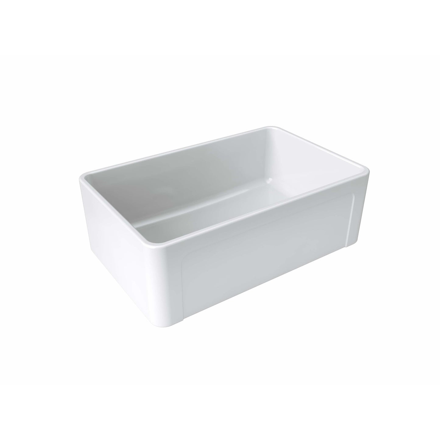 Latoscana 30" Reversible Fireclay Single Bowl Farmhouse Sink - LTW3019W front view showcasing white Italian fireclay construction.