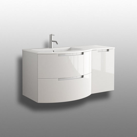LATOSCANA OASI 43" Modern Wall Mounted Vanity Unit with Right Side Cabinet