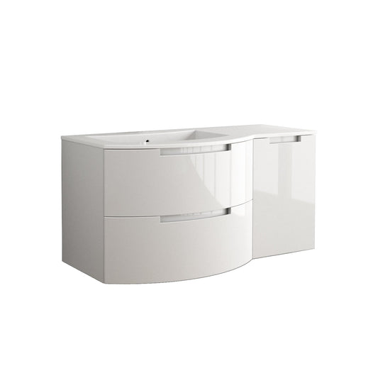 LATOSCANA OASI 43" Modern Wall Mounted Vanity Unit with Right Side Cabinet