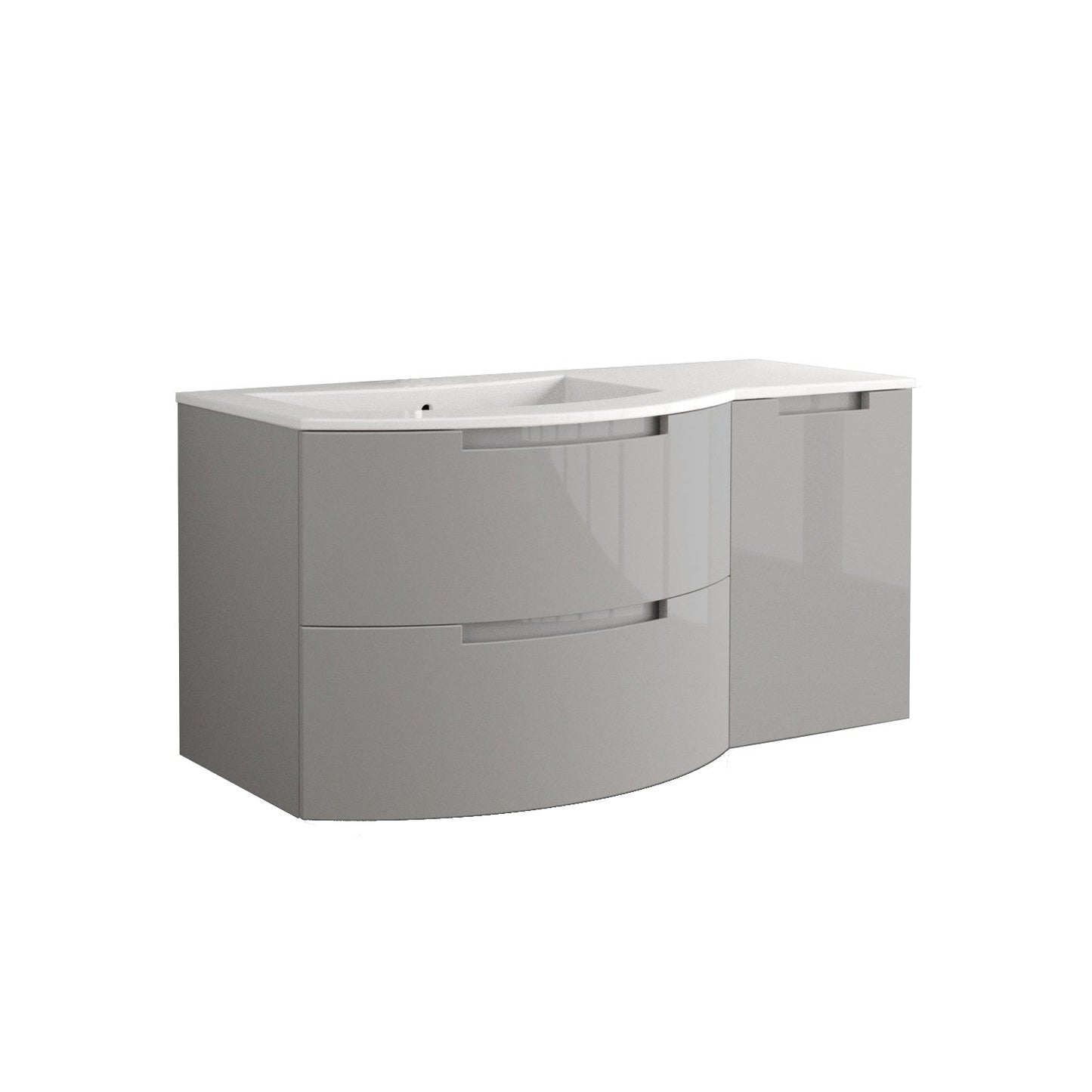 LATOSCANA OASI 53" Modern Wall Mounted Vanity Unit with Right Side Cabinet