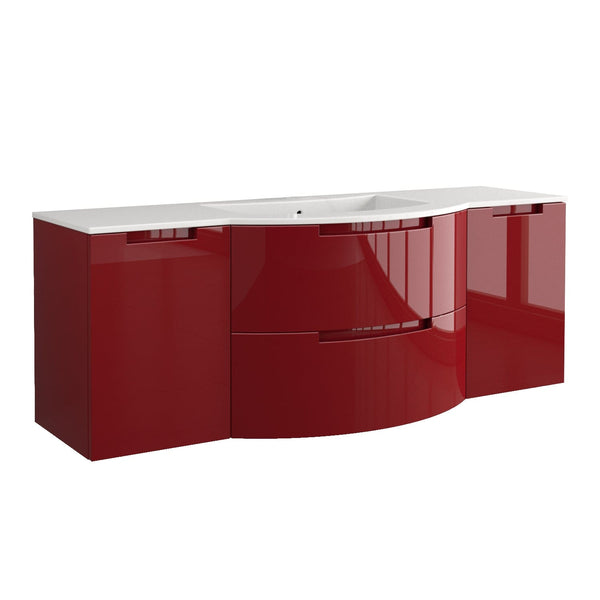 LATOSCANA OASI 57 Modern Wall Mounted Vanity Unit with Both Side Cabinets