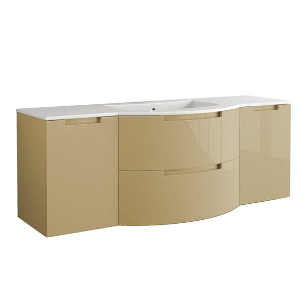 LATOSCANA OASI 57 Modern Wall Mounted Vanity Unit with Both Side Cabinets