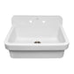 WHITEHAUS 30" Old Fashioned Country Fireclay Utility Sink with High Backsplash OFCH2230-WHITE