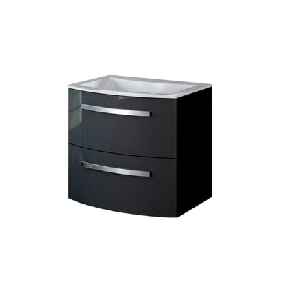 LATOSCANA PALIO 22" Wall Mounted Vanity Unit front view with sleek black finish and modern chrome handles.