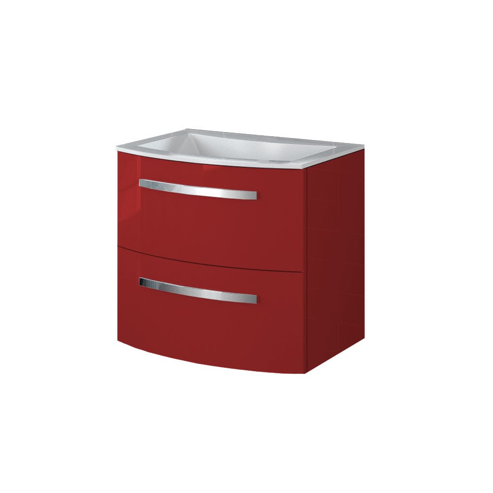 LATOSCANA PALIO 22" Wall Mounted Vanity Unit in red, front view showcasing sleek design and modern finish.
