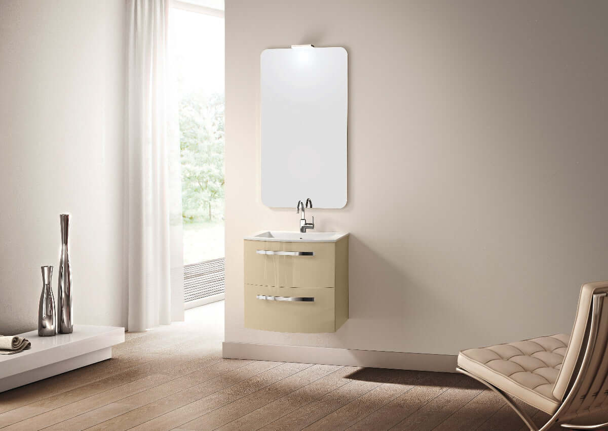 LATOSCANA PALIO 22" Wall Mounted Vanity Unit front view in a modern bathroom setting with a mirror.