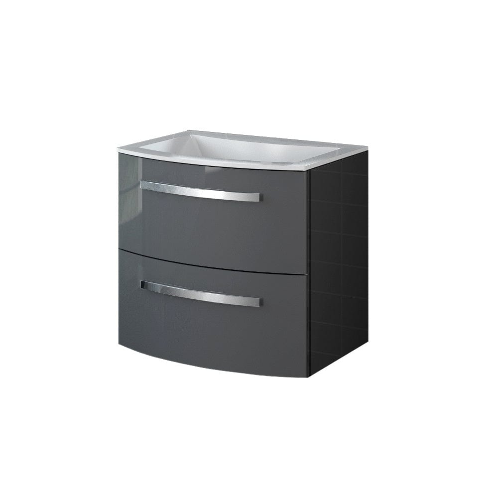 LATOSCANA PALIO 22" Wall Mounted Vanity Unit in slate color, front view showcasing sleek design and modern finishes.