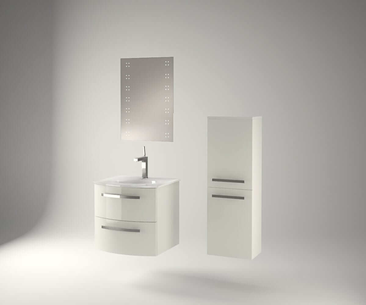 LATOSCANA PALIO 22" Wall Mounted Vanity Unit, front view, featuring a white finish with sleek design and dual drawers.