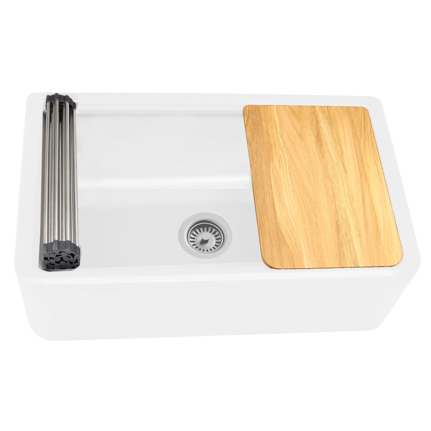 Nantucket 33" Reversible Workstation Granite Composite Apron Sink with Accessory Pack - PR3320-APS-W top view.