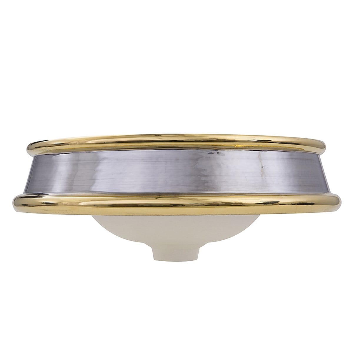 Nantucket St. Bart Fireclay Hand-decorated Vanity Sink - RC74040PG featuring platinum and gold decorative bands.