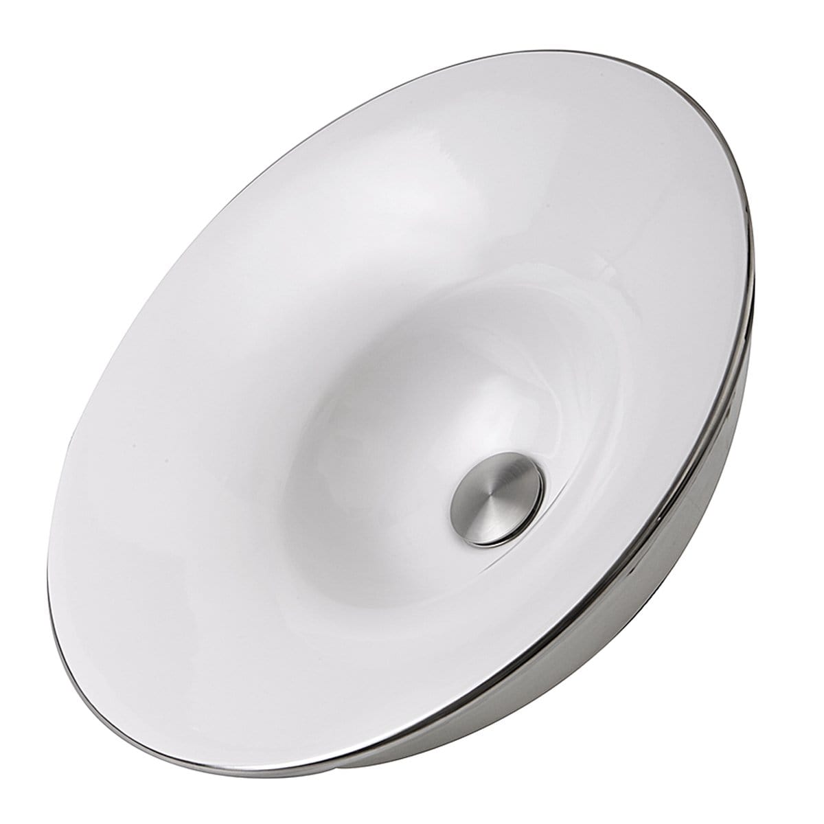 Nantucket St. Malo Italian Fireclay Vanity Sink - RC77240P with a sleek white and platinum design.