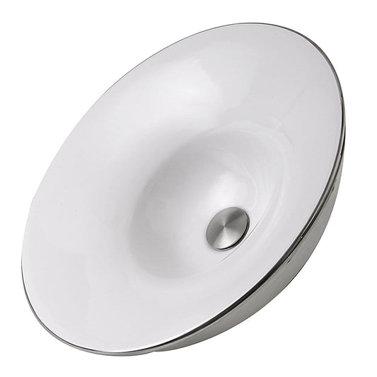 Nantucket St. Malo Italian Fireclay Vanity Sink - RC77240P with a sleek white and platinum design.