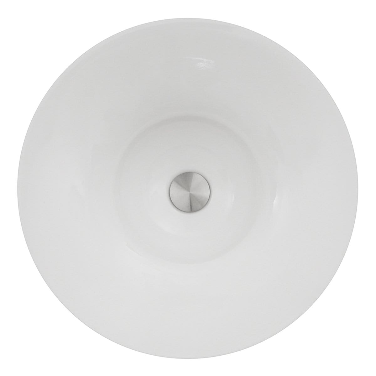 Nantucket Dinard Italian Fireclay Vanity Sink - RC77240W top view showcasing its pure white finish and sleek design.