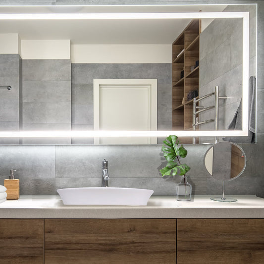 Elegant bathroom featuring the Nantucket Dinard Italian Fireclay Vanity Sink - RC77240W with modern decor.
