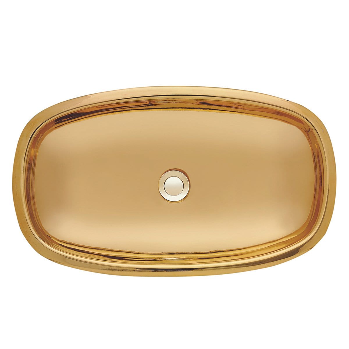 Nantucket Dubai Italian Fireclay Vanity Sink - RC79040G top view showing luxurious gold leaf finish.