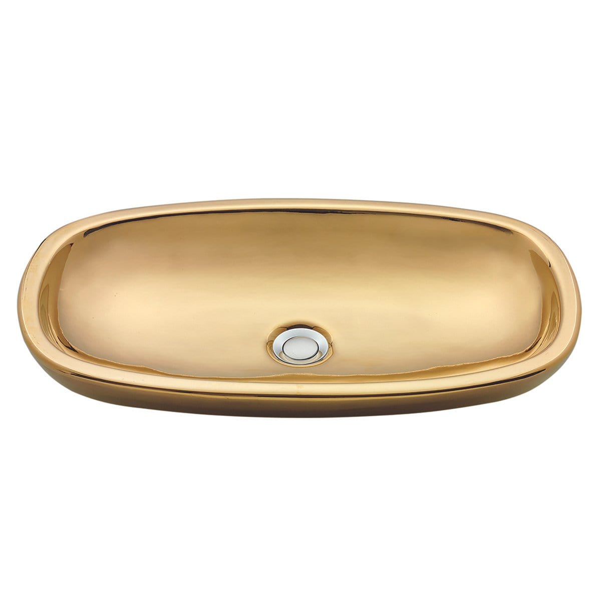 Nantucket Dubai Italian Fireclay Vanity Sink - RC79040G with luxurious gold finish