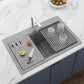 Ruvati epiStage 33" Workstation Drop-in Granite Kitchen Sink RVG1302GR