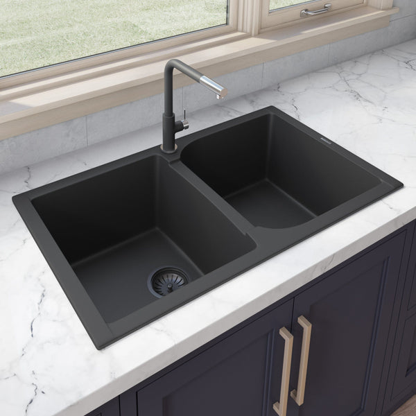 Ruvati epiGranite 34 Granite Composite Kitchen Sink RVG1319BK