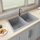 Ruvati epiGranite 34" Double Bowl Granite Kitchen Sink RVG1319GR