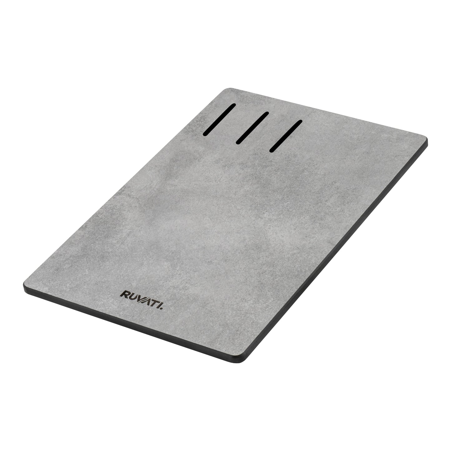 Ruvati epiStage 33" Workstation Granite Kitchen Sink RVG2302ES accessory cutting board with grooves.