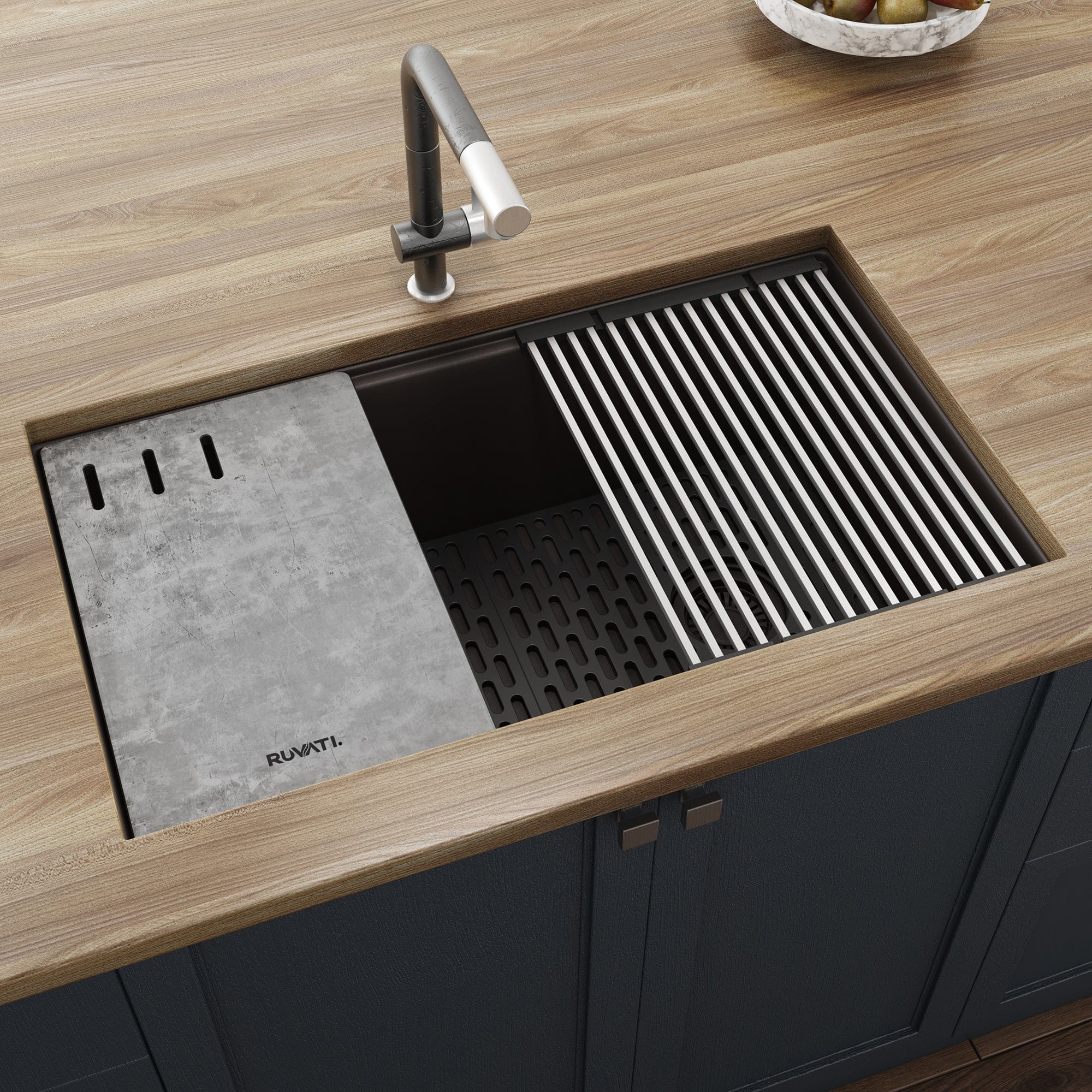 Ruvati epiStage 33" Workstation Granite Kitchen Sink RVG2302ES