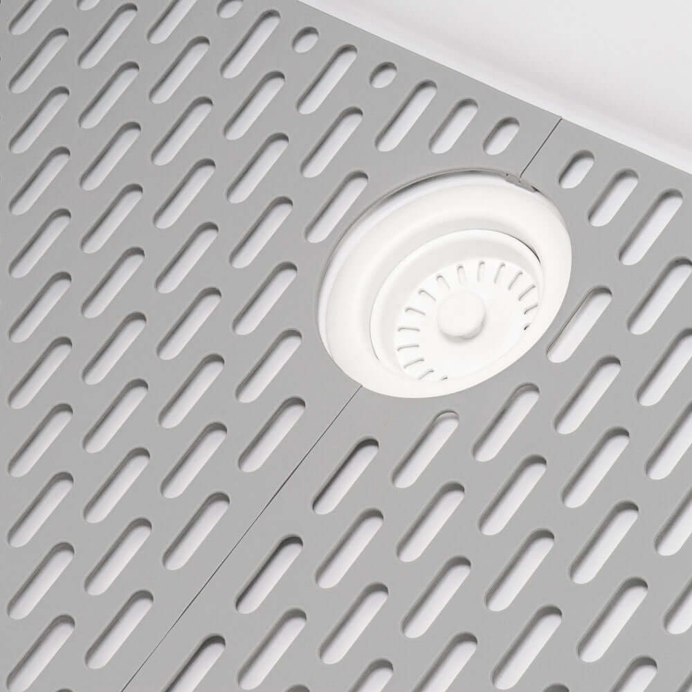 Ruvati epiStage 33" Workstation Granite Kitchen Sink RVG2302WH with modern strain relief design.