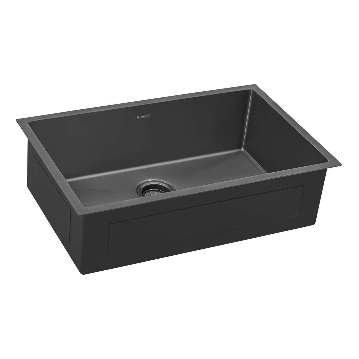 Ruvati Terraza 27" Stainless Steel Kitchen Sink RVH6127BL in Gunmetal Matte Black finish