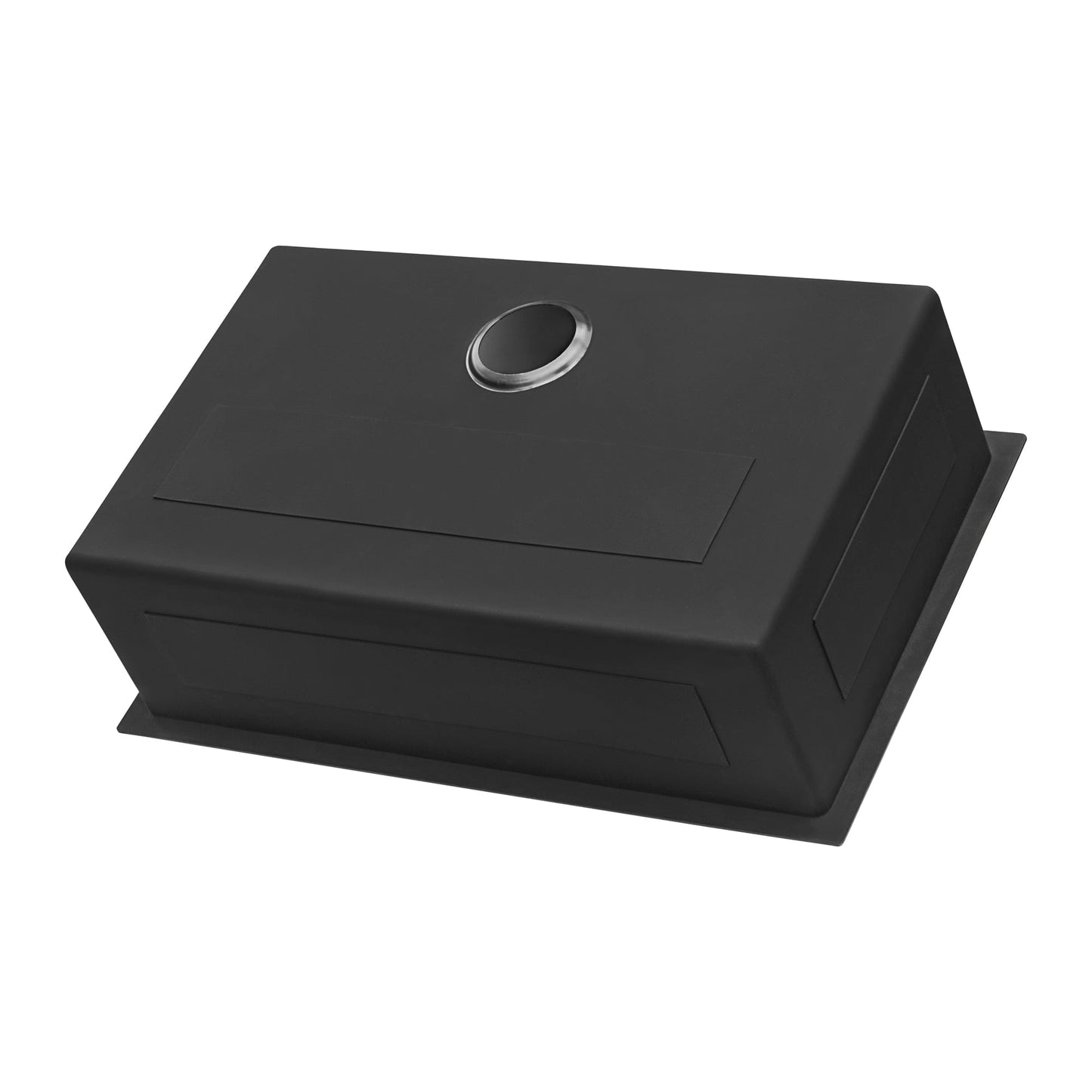 Ruvati Terraza 33" Stainless Steel Kitchen Sink RVH6433BL in Gunmetal Black finish showcasing modern design.