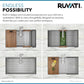 Ruvati Roma Pro 32" Workstation Ledge Stainless Steel Kitchen Sink RVH8301
