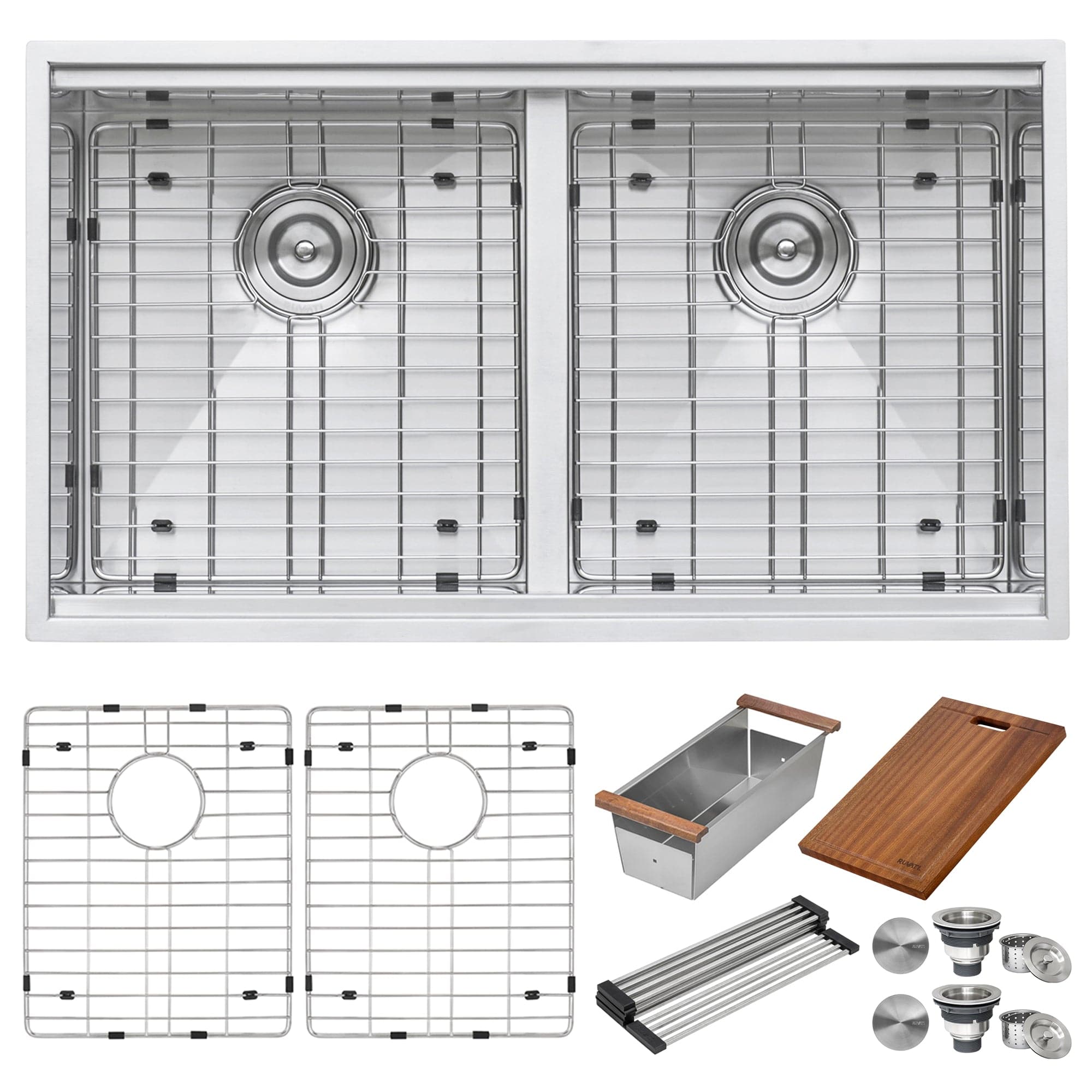 Ruvati Roma 30" Workstation Ledge Stainless Steel Kitchen Sink RVH8345