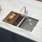 Ruvati Roma 33" Workstation Ledge Stainless Steel Kitchen Sink RVH8350