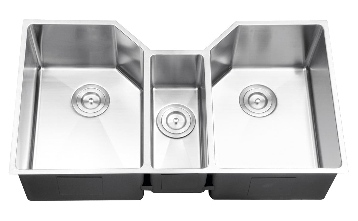 Ruvati Gravena 35" Stainless Steel Kitchen Sink RVH8500 with triple bowl design for ultimate kitchen organization.