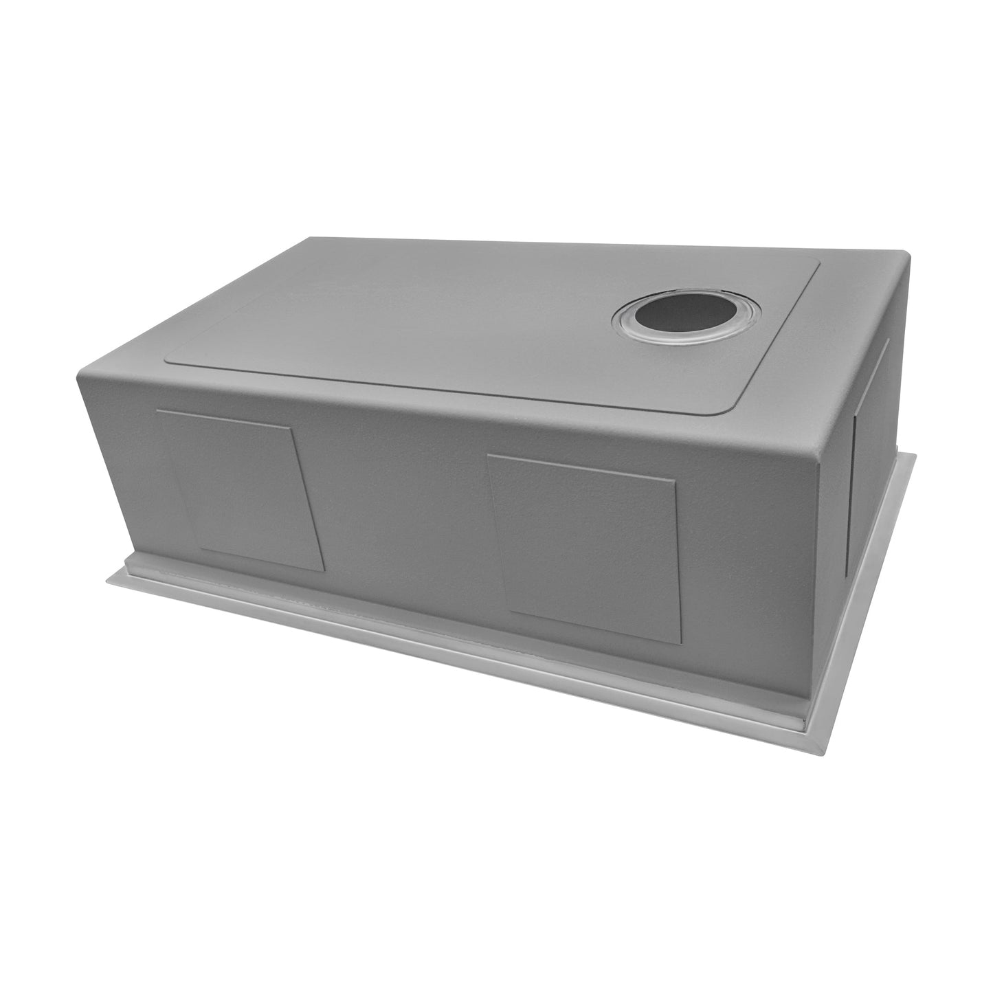 Ruvati Veniso 30" Workstation Slope Bottom Stainless Steel Kitchen Sink RVH8582 shown from a top angle.