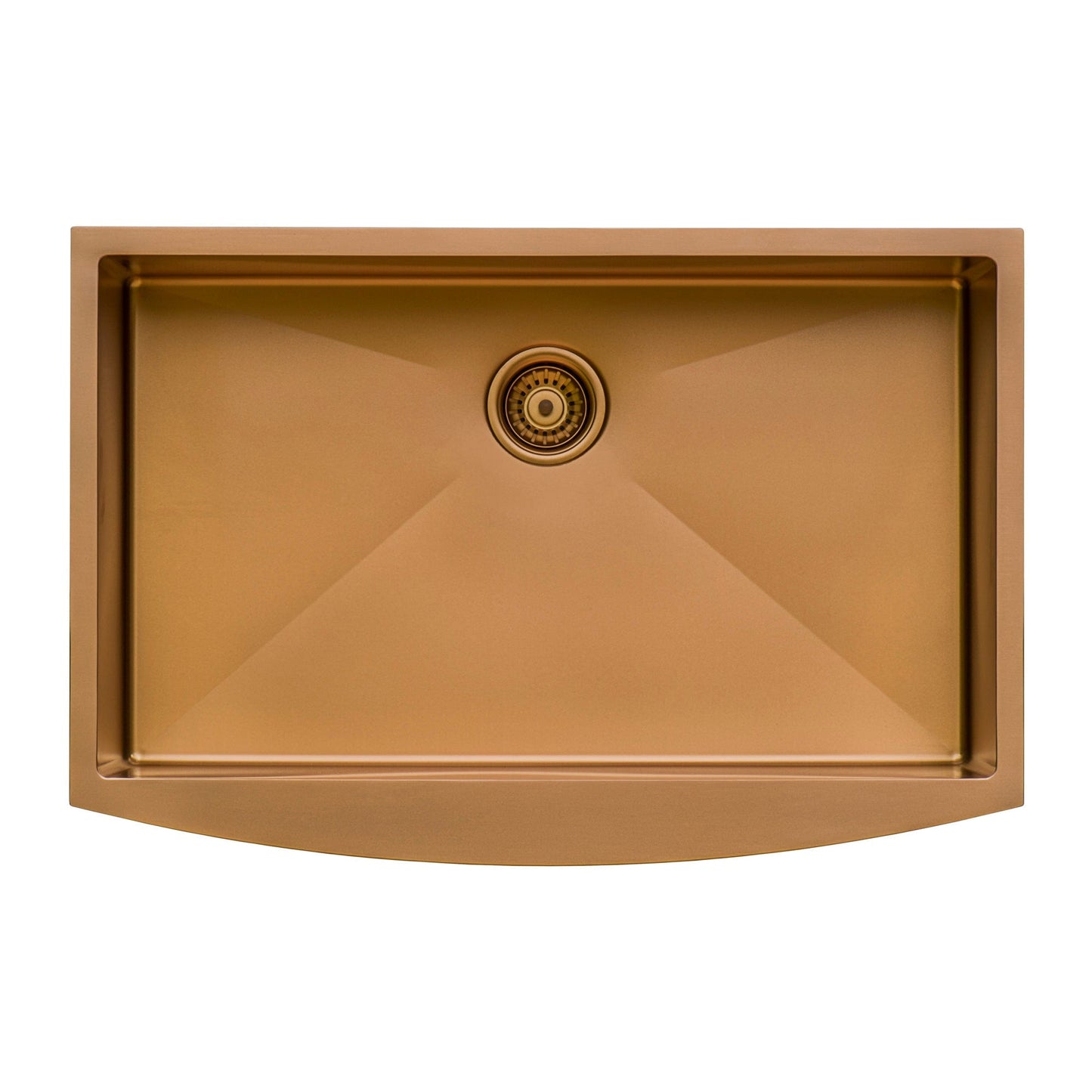 Ruvati Terraza 30" Stainless Steel Kitchen Sink RVH9660CP in copper tone finish, perfect for compact kitchen spaces.