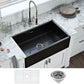 Ruvati Fiamma 30" Fireclay Reversible Single Bowl Kitchen Sink RVL2100BK