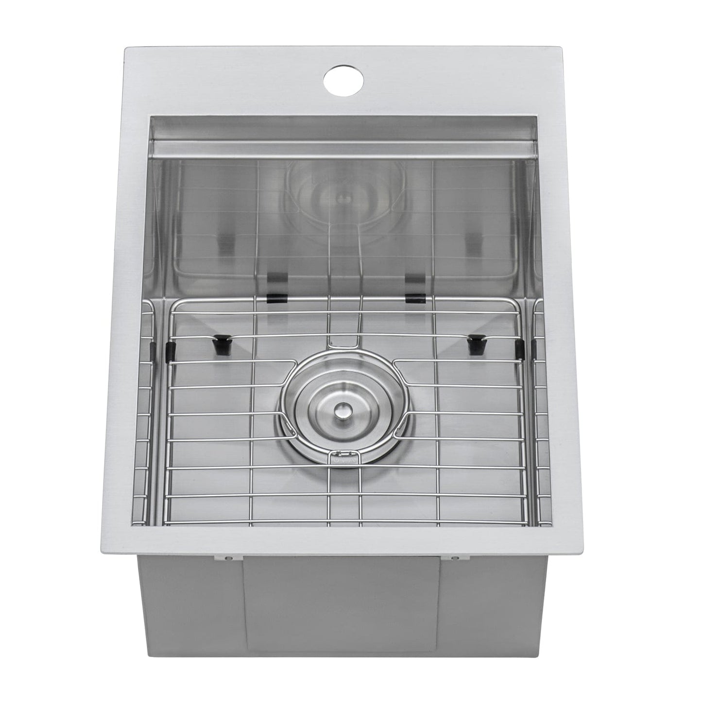 Ruvati Merino 15" Marine Grade Workstation RV Boat Outdoor Sink RVQ5210 with stainless steel design and grid.